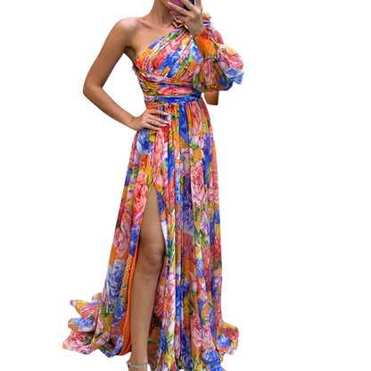 Robe Longue Florale Féminine pour Soirée