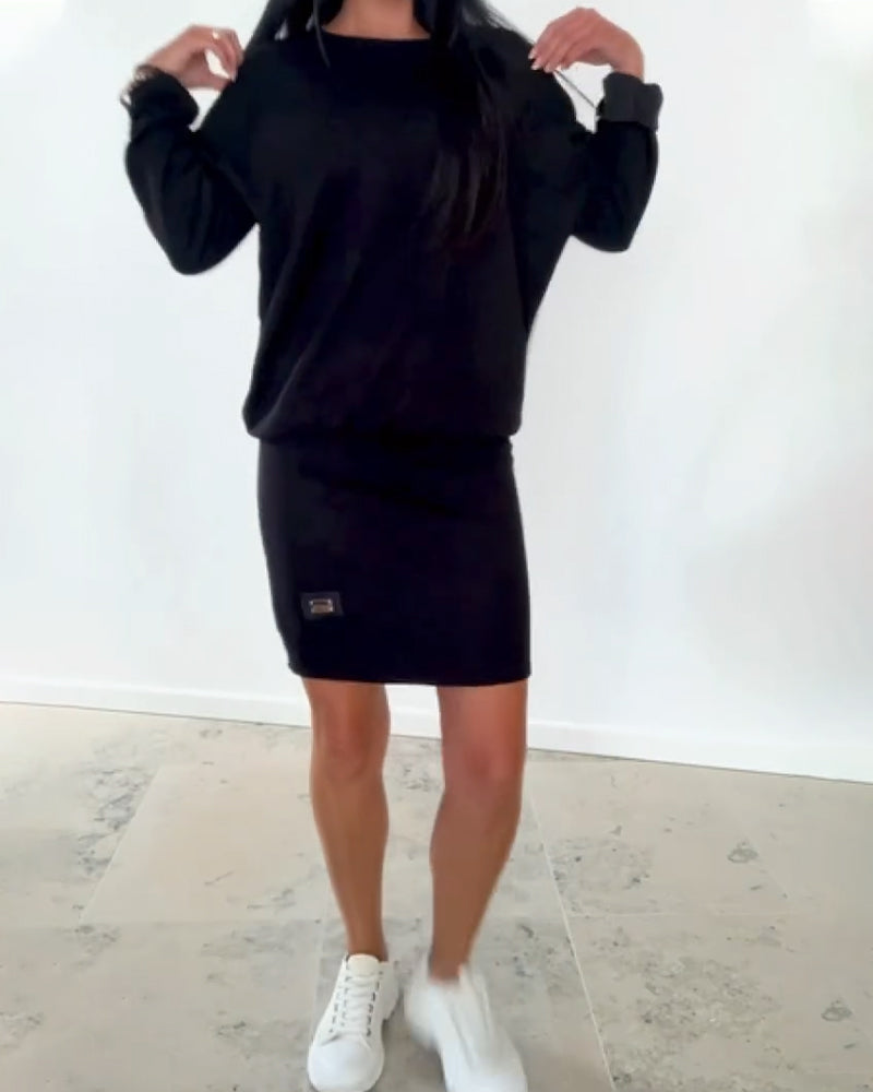 Robe droite Femme Manches longues Confortable et Élégante