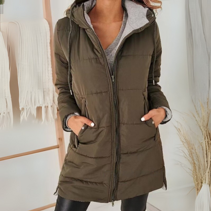 Doudoune Hivernale Femme avec Capuche et Poches Zippées