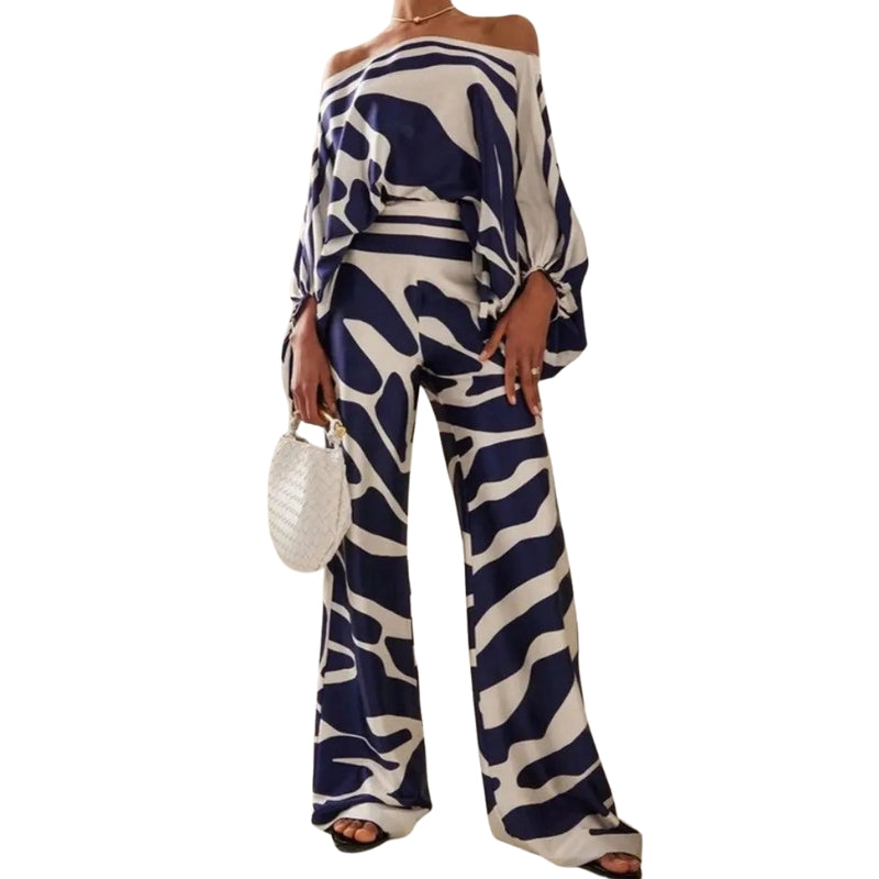 Robe Deux Pièces Élégante Manches Bouffantes