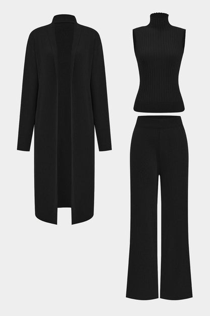 Ensemble Tricot Élégant 3 Pièces pour Femme