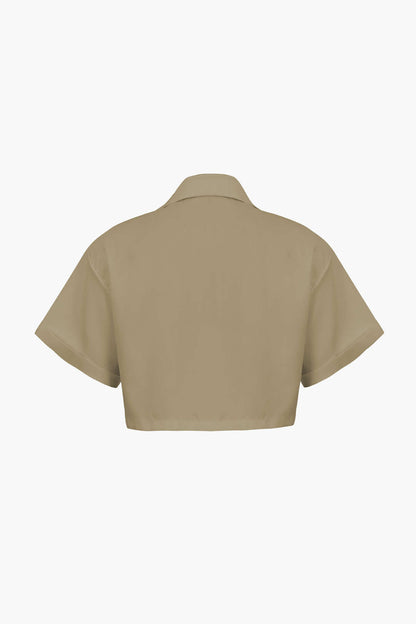 Chemise Femme Manches Courtes Col Chemisé Moderne