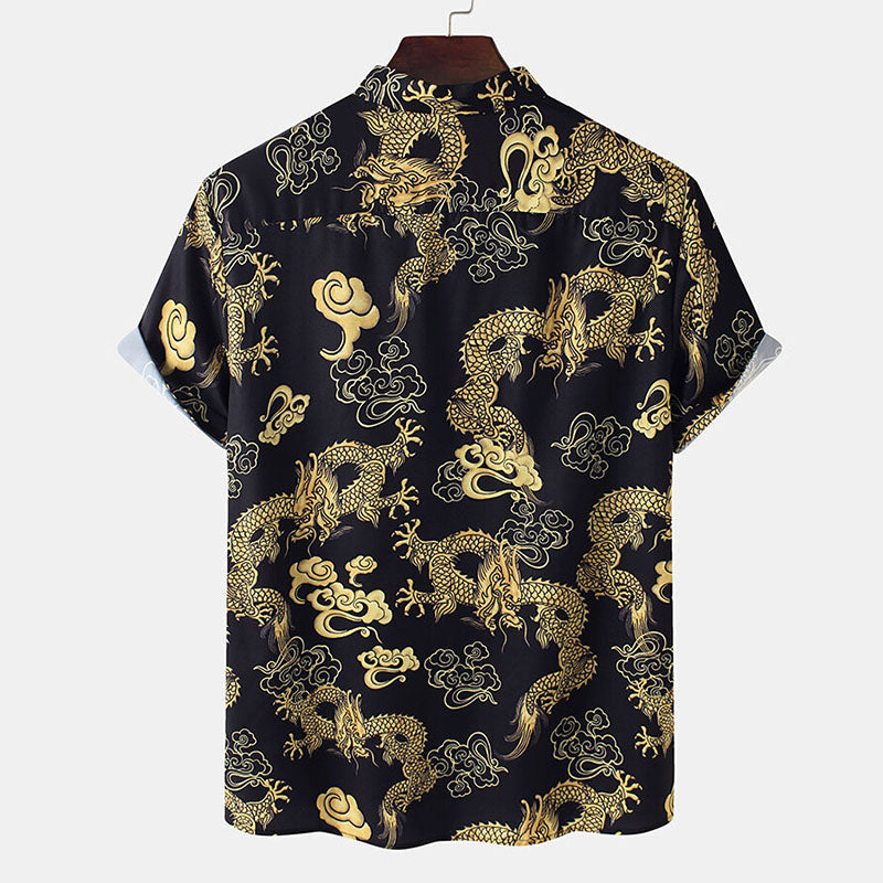 Chemise Homme Manche Courte Dragon Moderne