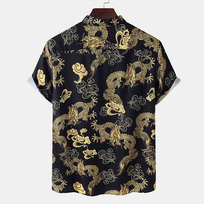 Chemise Homme Manche Courte Dragon Moderne