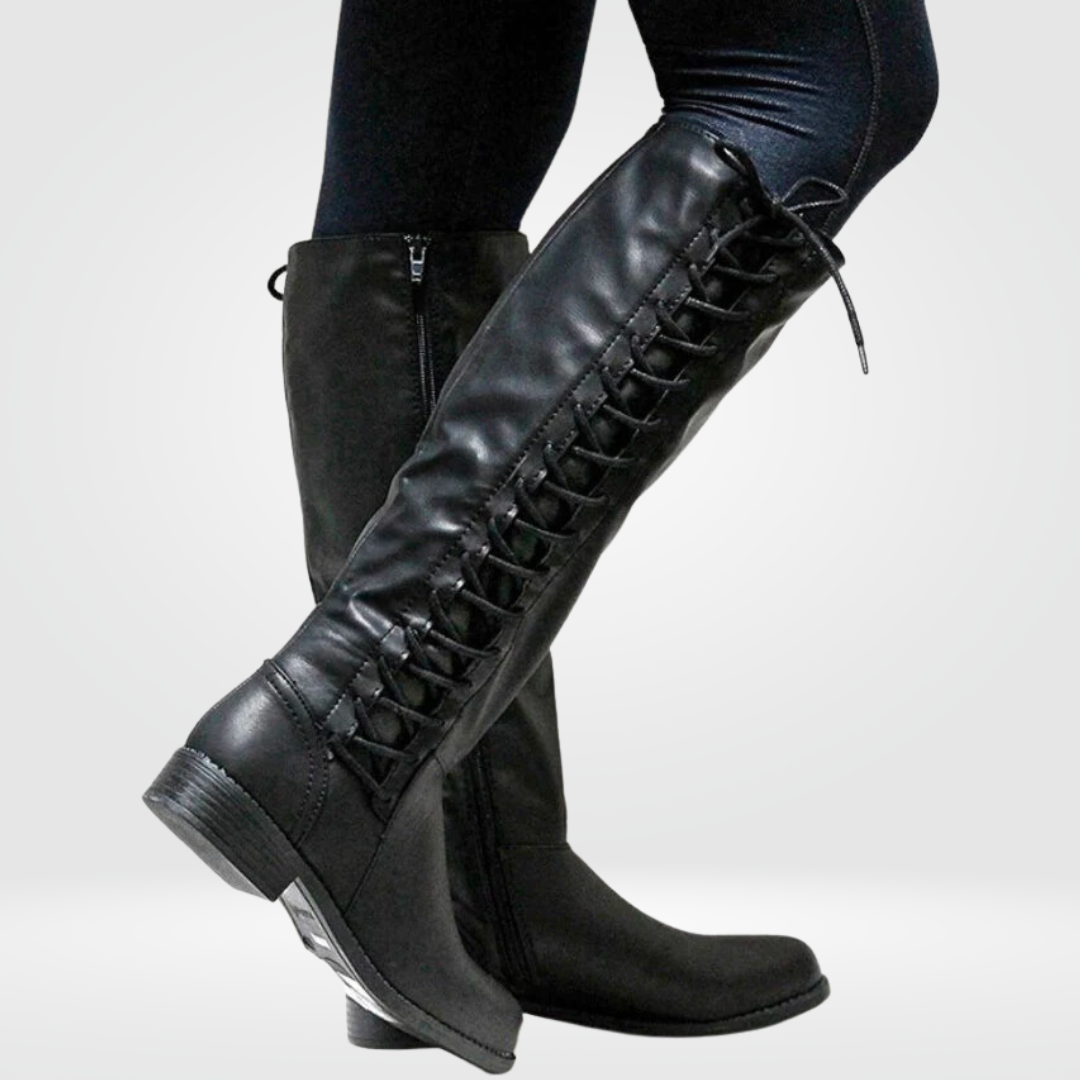 Bottes femme cuir noir élégantes et tendance - PanierRoyale