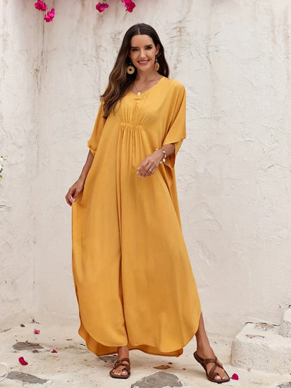 Robe Été Longue en Lin Blanc Féminin