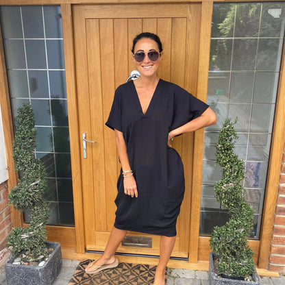 Robe Femme Coupe Ample Décolleté V Confort Quotidien - PanierRoyale