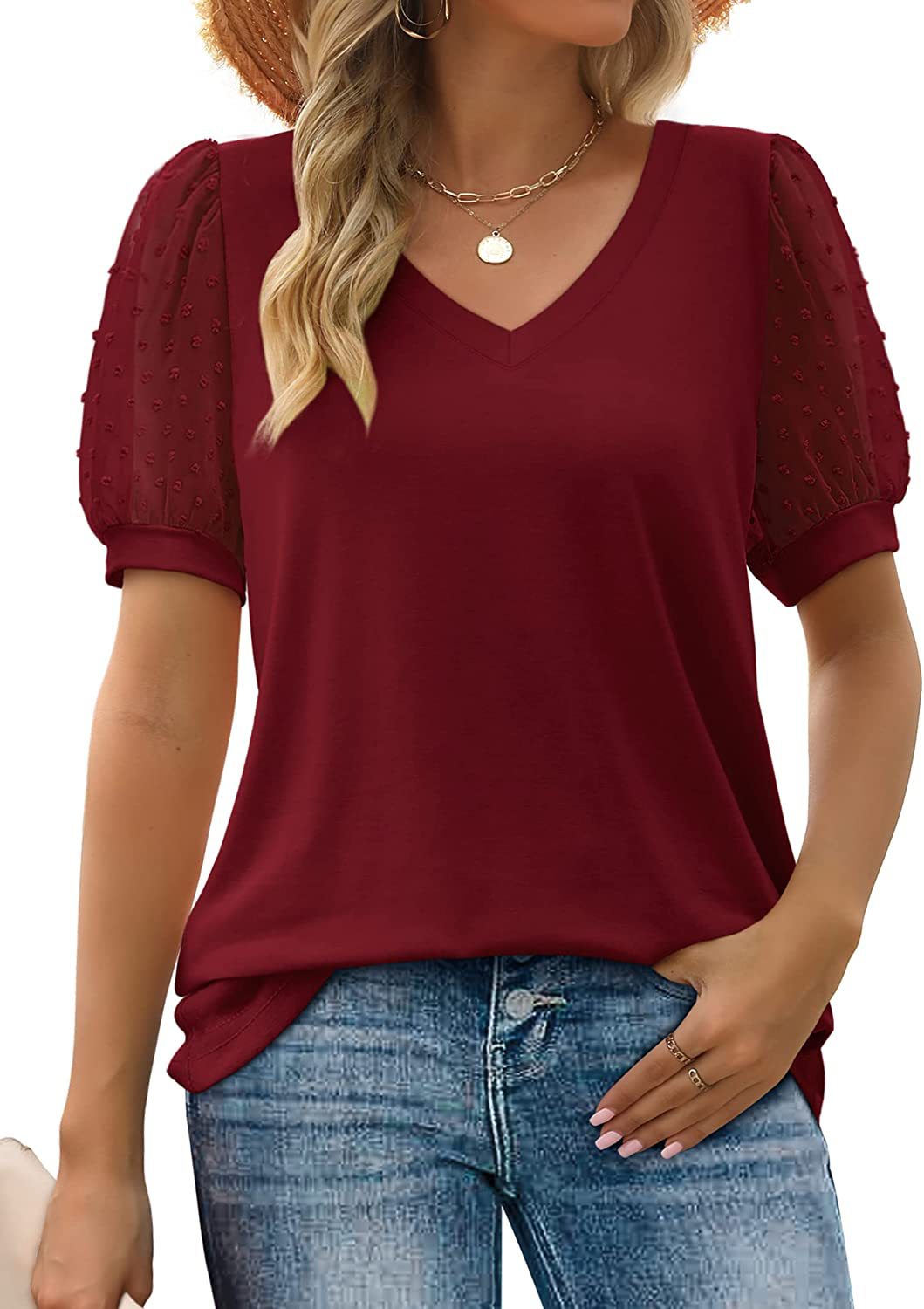 Top femme col V décolleté élégant