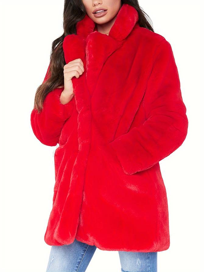 Manteau Hiver Réversible en Velours Chaud avec Poches