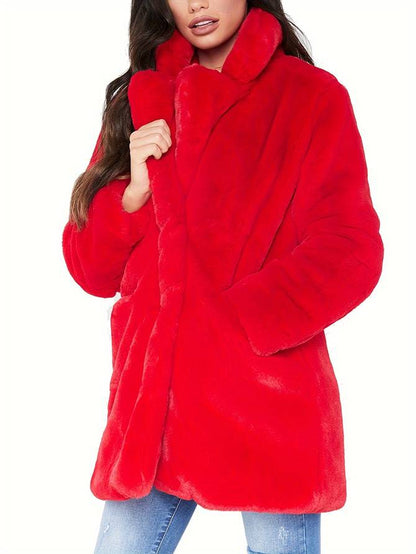 Manteau Hiver Réversible en Velours Chaud avec Poches