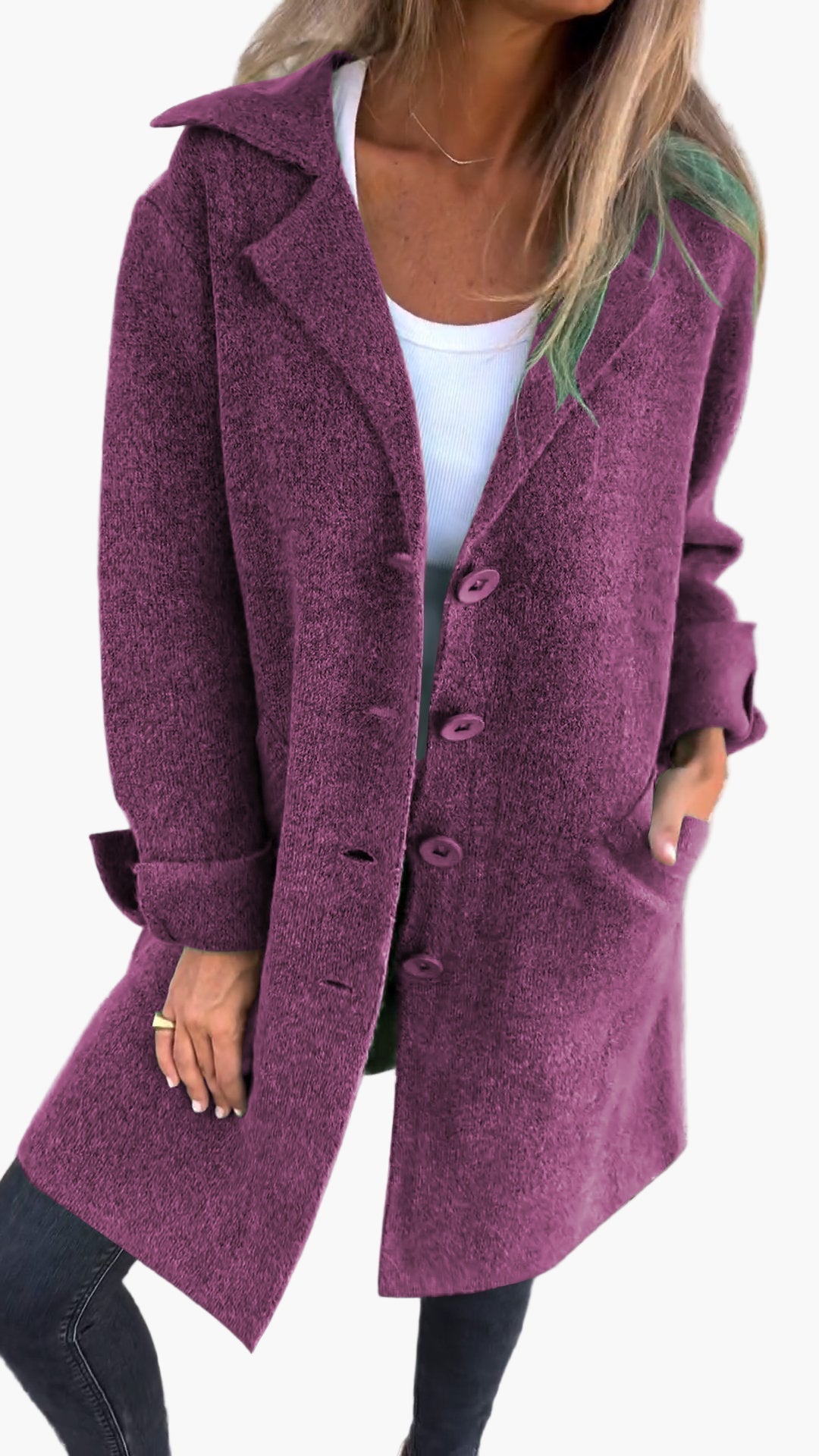 Manteau Femme Décontracté à Boutons