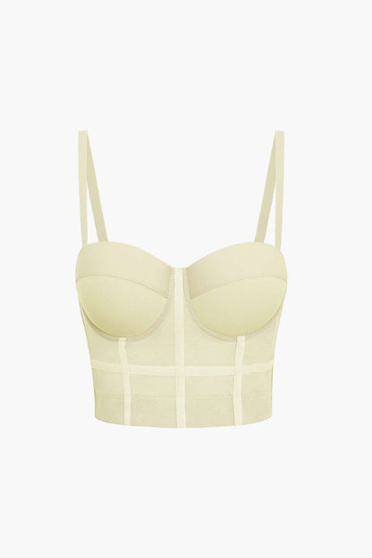 Bustier Top Push-Up avec Coupes Balconnets et Dentelle