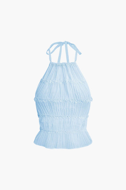 Robe de soirée deux pièces plissée élégante