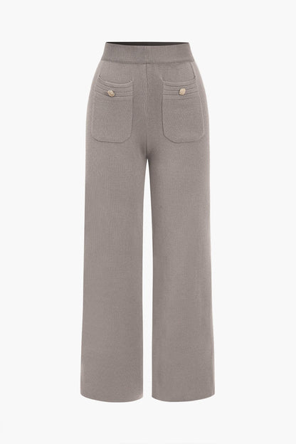 Cardigan et Pantalon Large pour Femme Ensemble Décontracté