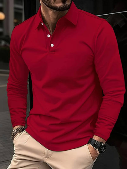 Chemise Polo Homme Noir Manches Longues Élégante et Confortable