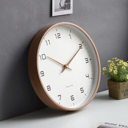 Horloge Murale en Bois Clair Moderne - PanierRoyale
