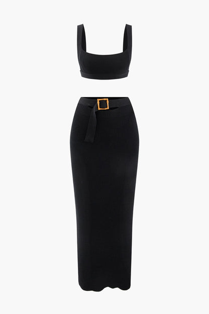Ensemble de Deux-Pièces Chic avec Ceinture - BerlinGlamour