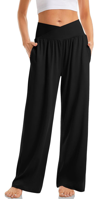 Pantalon de sport femme taille haute élastique