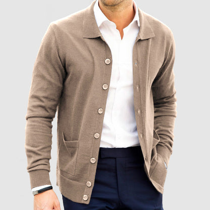 Cardigan Homme Hiver Chaud avec Poche et Col