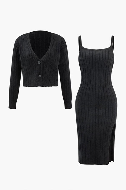 Ensemble Cardigan et Robe Élégant Femme - BerlinGlamour