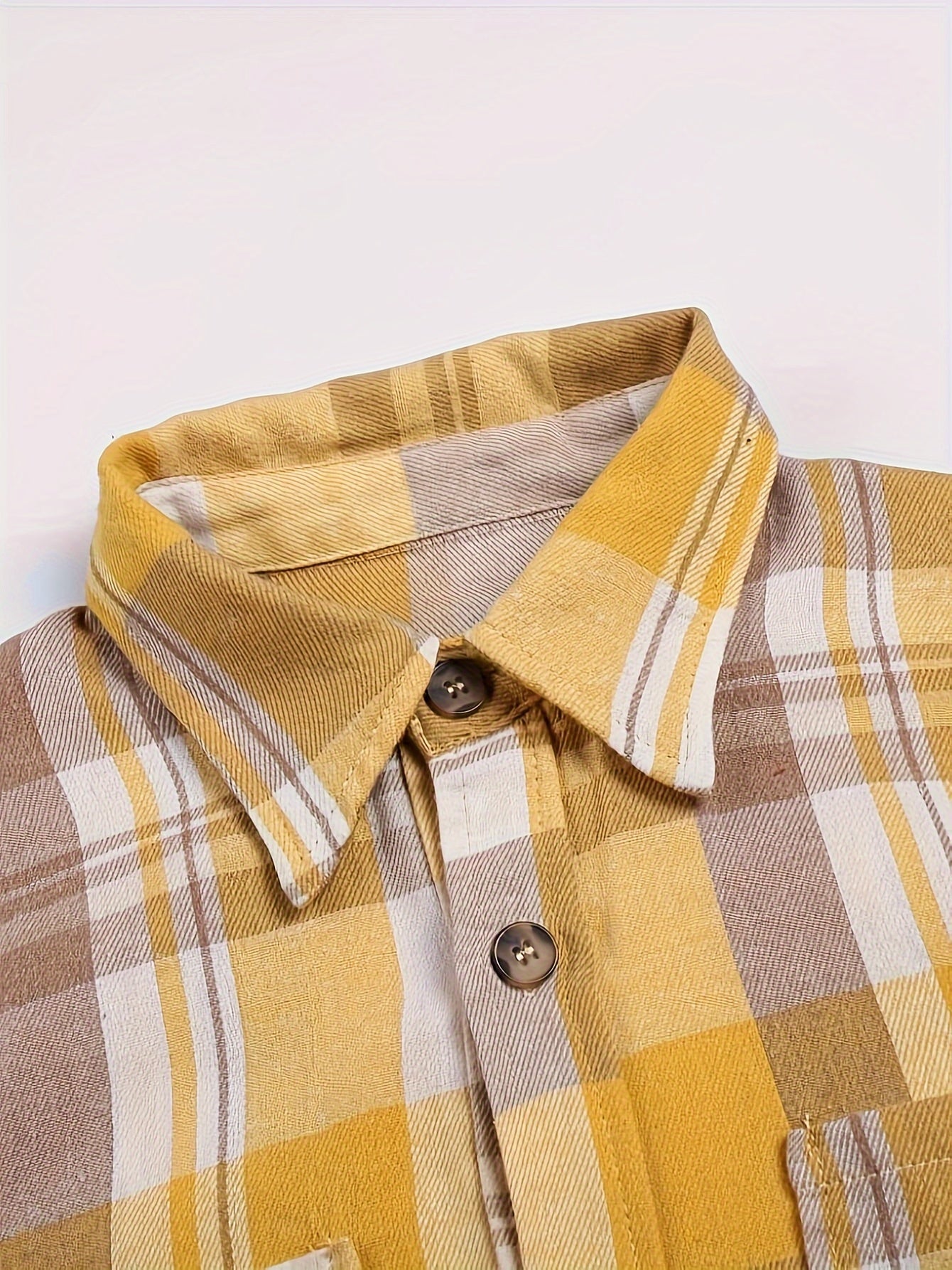 Chemise longue femme Coton à carreaux Poches Boutons