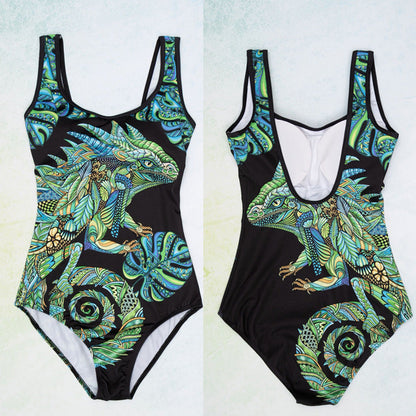 Maillot de bain une pièce Femme Effet sculptant Imprimé 3D Moderne