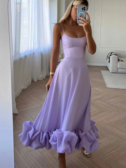 Robe Longue Femme Chic en Soie Légère pour Été