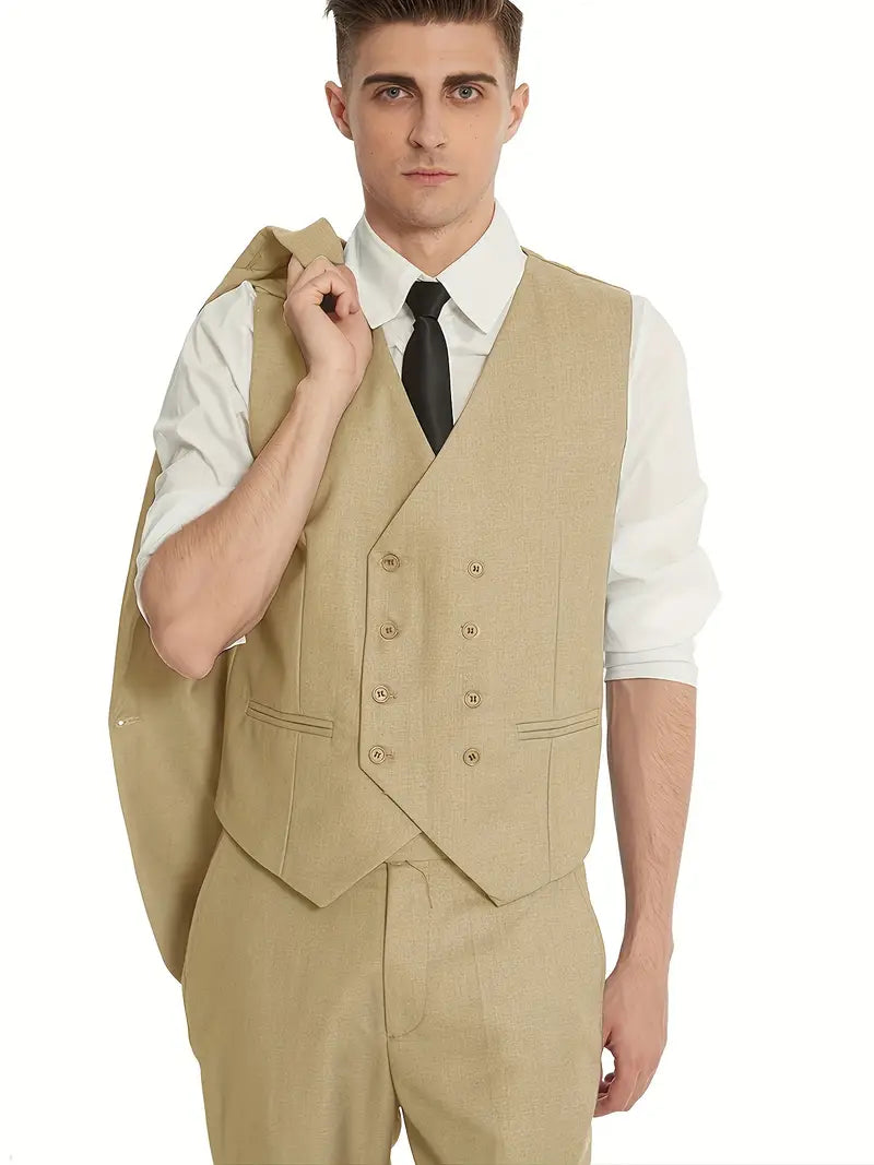 Costume Homme 3 Pièces : Blazer, Gilet et Pantalon Élégant