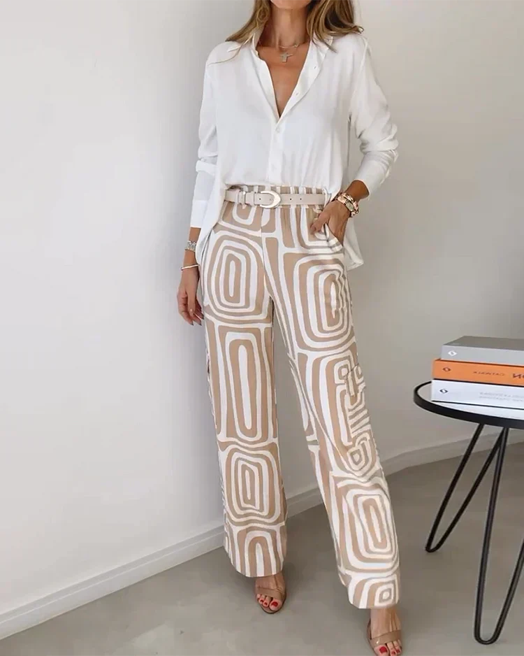 Pantalon Femme Taille Haute Élastique avec Ceinture - PanierRoyale