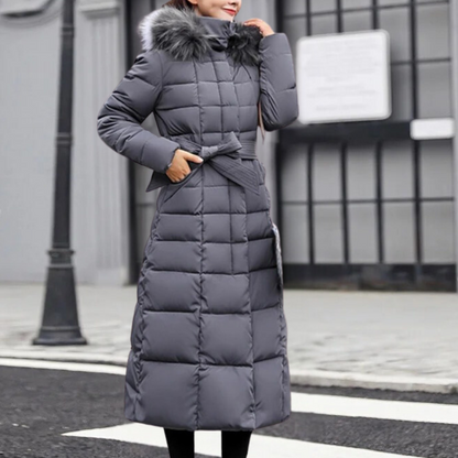 Manteau Hiver Femme Long avec Capuche et Doublure Chaude