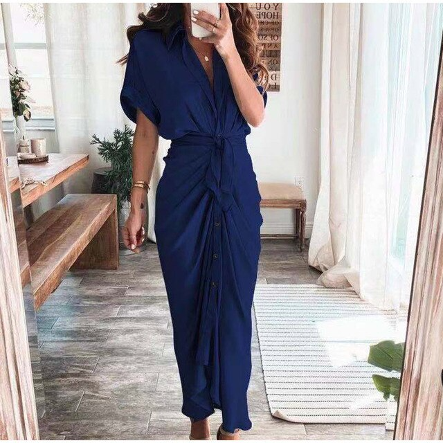 Robe de Soirée Femme Élégante - Robe Longue en Polyester Léger avec Décolleté et Dentelle