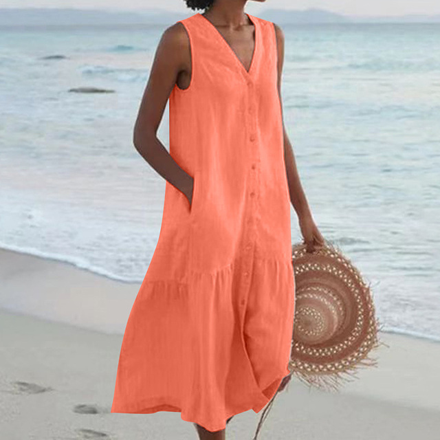 Robe Soirée Élégante Longue Manches Courtes Décolleté Profond