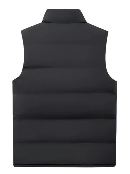 Veste sans manches hiver homme noir avec fermeture éclair