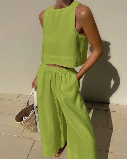 Robe Femelle Lin Élégante et Confortable