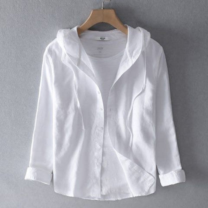 Chemise Homme Décontractée à Manches Longues et Capuche