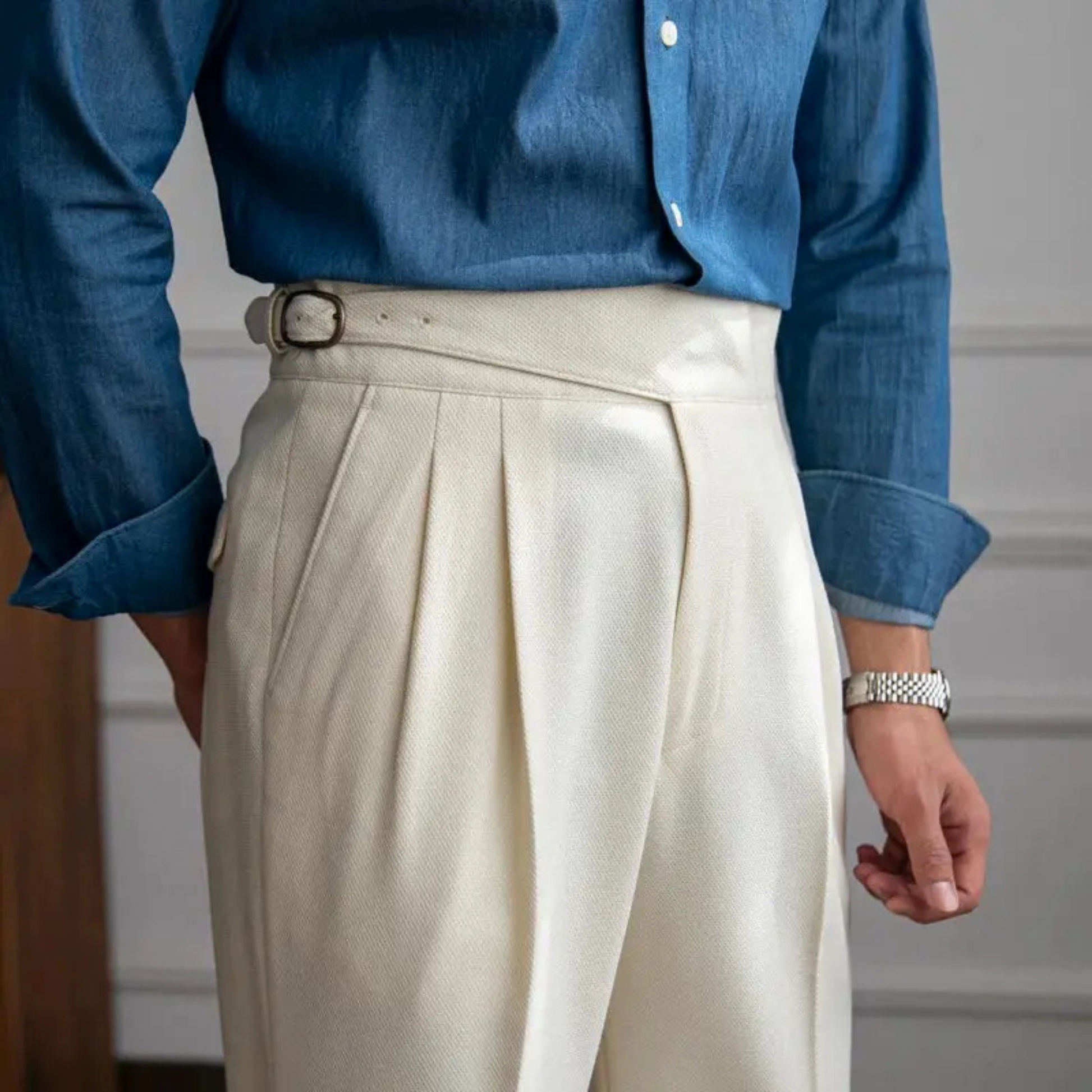 Pantalon Homme Droit Élégant et Confortable - PanierRoyale