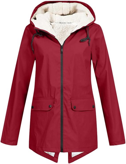Veste Hiver Femme à Capuche Doublée et Chaude