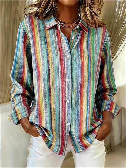 Chemise Femme Coton Manches Longues Boutonnée Coupe Décontractée