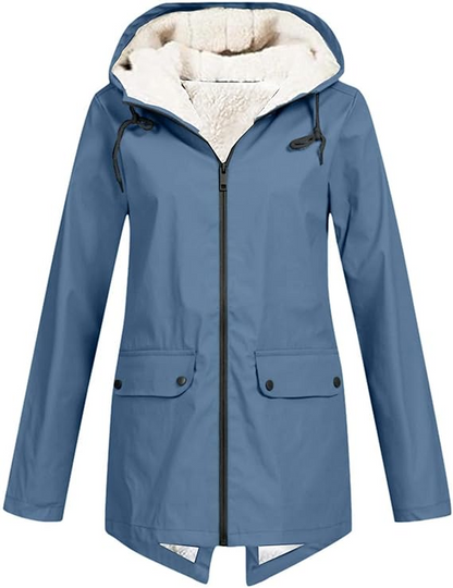 Veste Hiver Femme à Capuche Doublée et Chaude