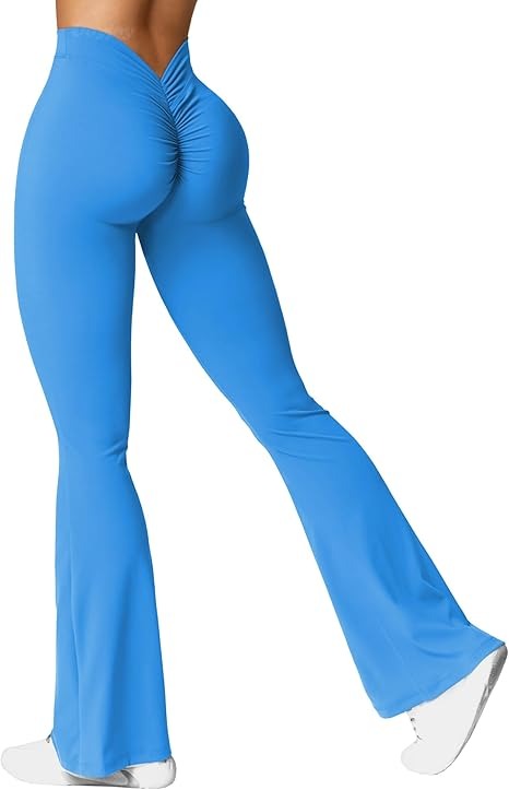Legging Femme Taille Haute Effet Scrunch Coupe Flare Sculptante