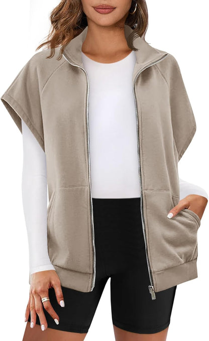 Gilet Femme Décontracté Zippé avec Poches pour Hiver - PanierRoyale