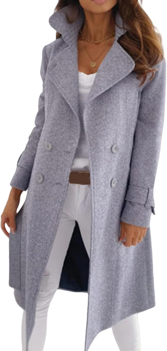 Manteau Femme Laine Fermeture Boutons Coupe Classique