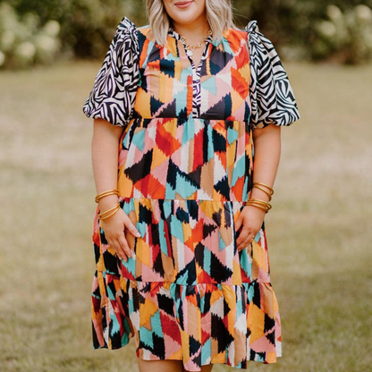 Robe Femme Imprimé Florale Taille Mi-Longue - PanierRoyale