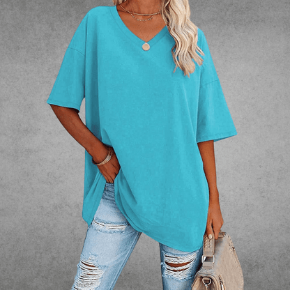 T-shirt Femme Col V en Coton Doux et Confortable