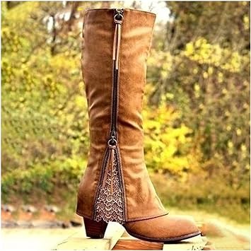 Bottines Femme à Talon Haut Épais et Stable