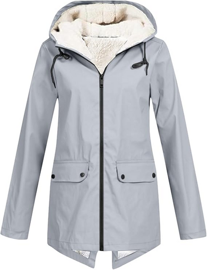 Veste Hiver Femme à Capuche Doublée et Chaude