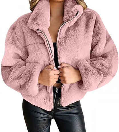 Manteau Femme Hiver Douillet - Veste Polaire Élégante Zippée