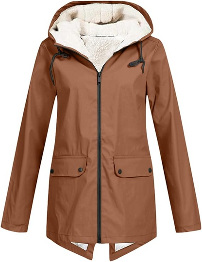 Veste Hiver Femme à Capuche Doublée et Chaude