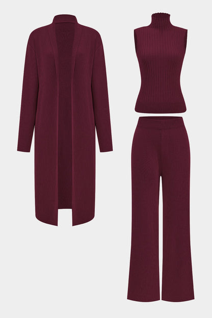 Ensemble Tricot Élégant 3 Pièces pour Femme - BerlinGlamour