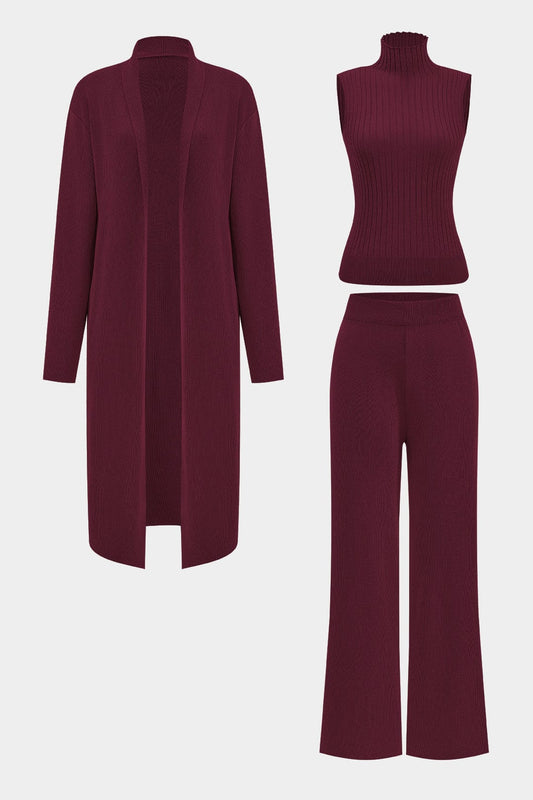 Ensemble Tricot Élégant 3 Pièces pour Femme - BerlinGlamour